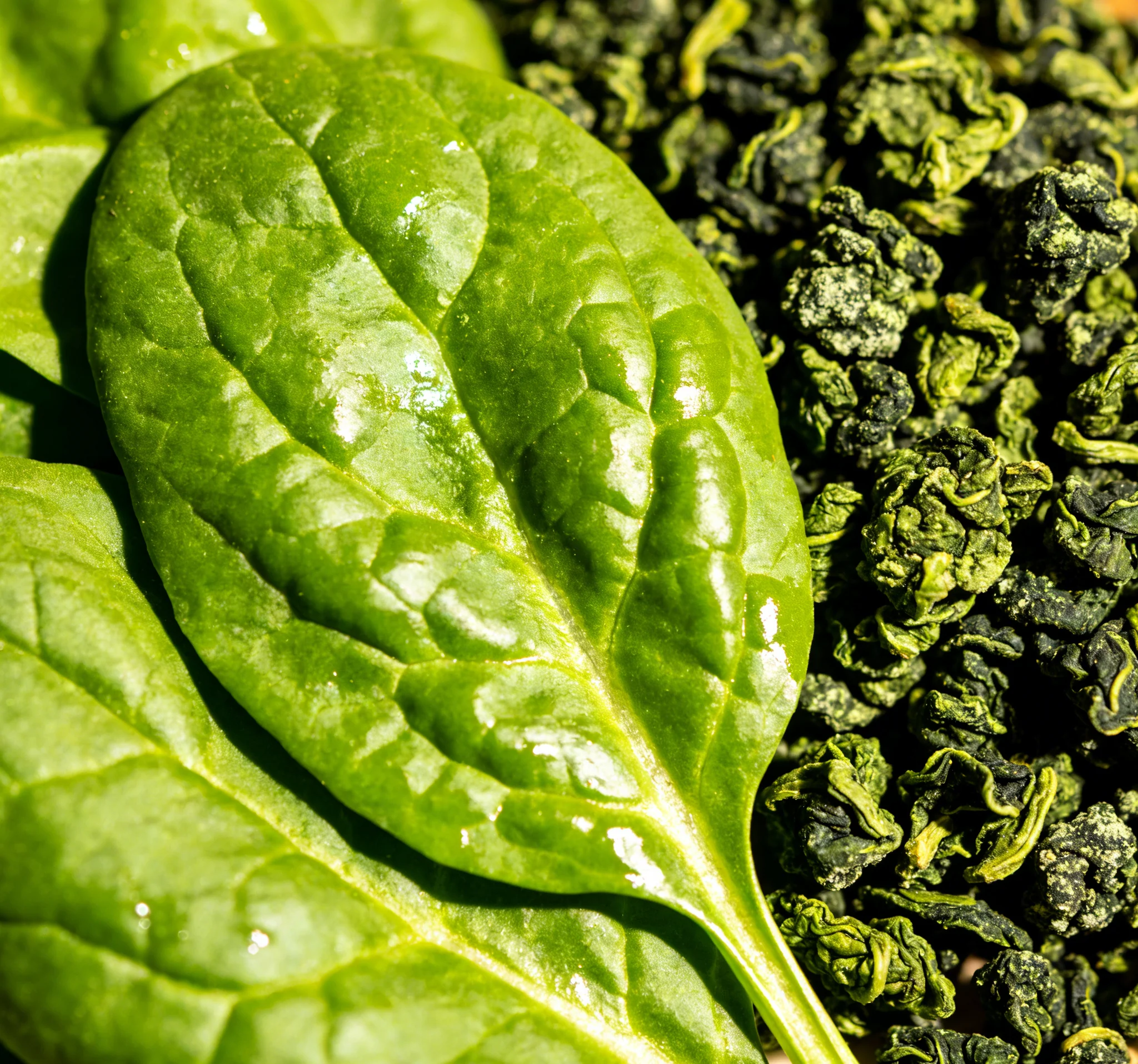 Freeze-dried Spinach Leaves